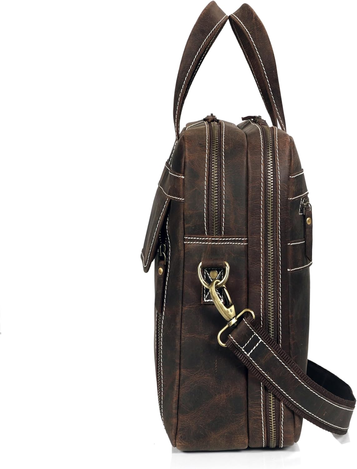 Full Grain italian Leather Briefcase for Men Top Choice Gifts Handcrafted Laptop Bag with Multiple Compartments