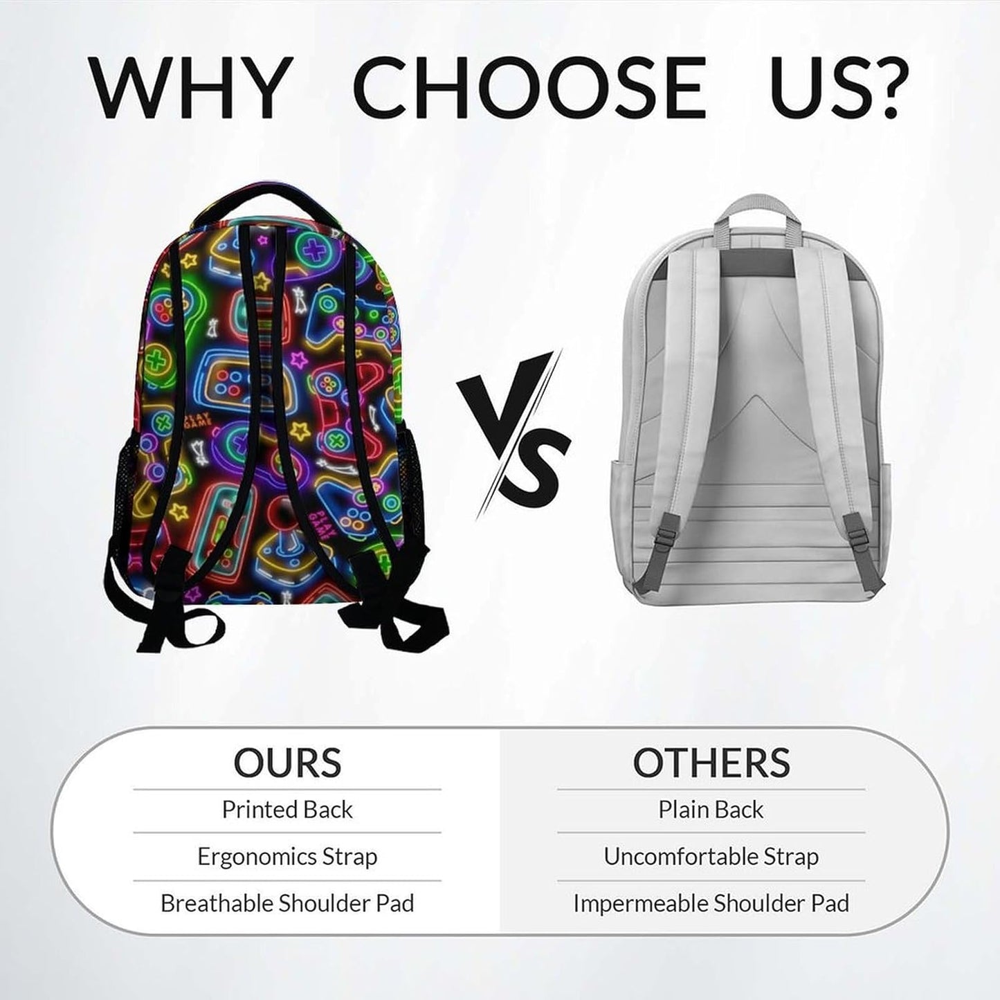 Backpacks for Boys - Cool Gamer Travel Backpack for Kids - 17 Inch Bookbag for Elementary Primary School - Back to School Supplies