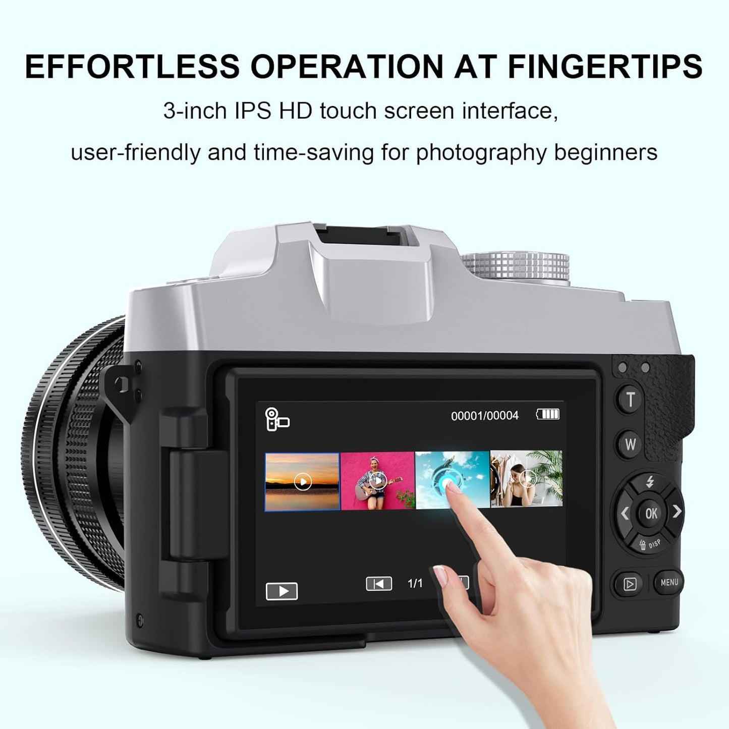 Yatao Cameras for Photography & Vlogging,75MP 4K Digital Camera with Flip Touchscreen, 10X Optical Zoom, WiFi, 64GB TF Card, Card Reader, Compact YouTube Camera for Travel, Beginners, Creators