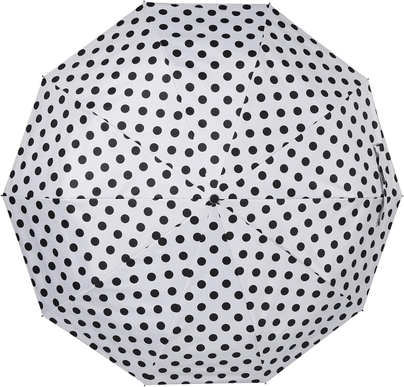 Agaric Cute Polka Dots Large Travel Umbrella for Rain & Sun, 46” UV Protection Auto Open Close Waterproof Folding Umbrella Windproof Compact Umbrella