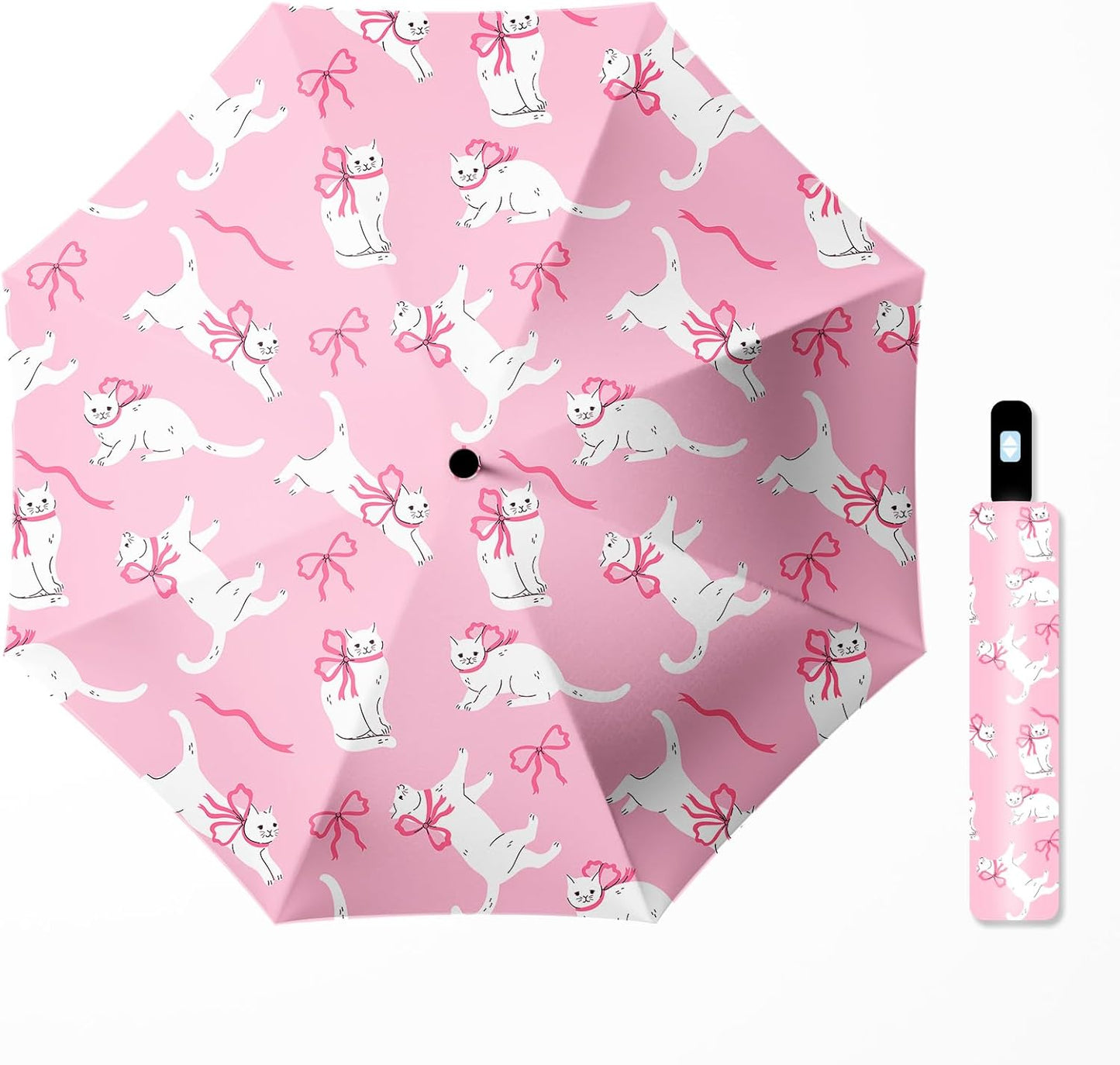 Small Travel Folding Umbrella for Girl, Portable, UV, SunShade, Compact, Automatic, Rain & Wind