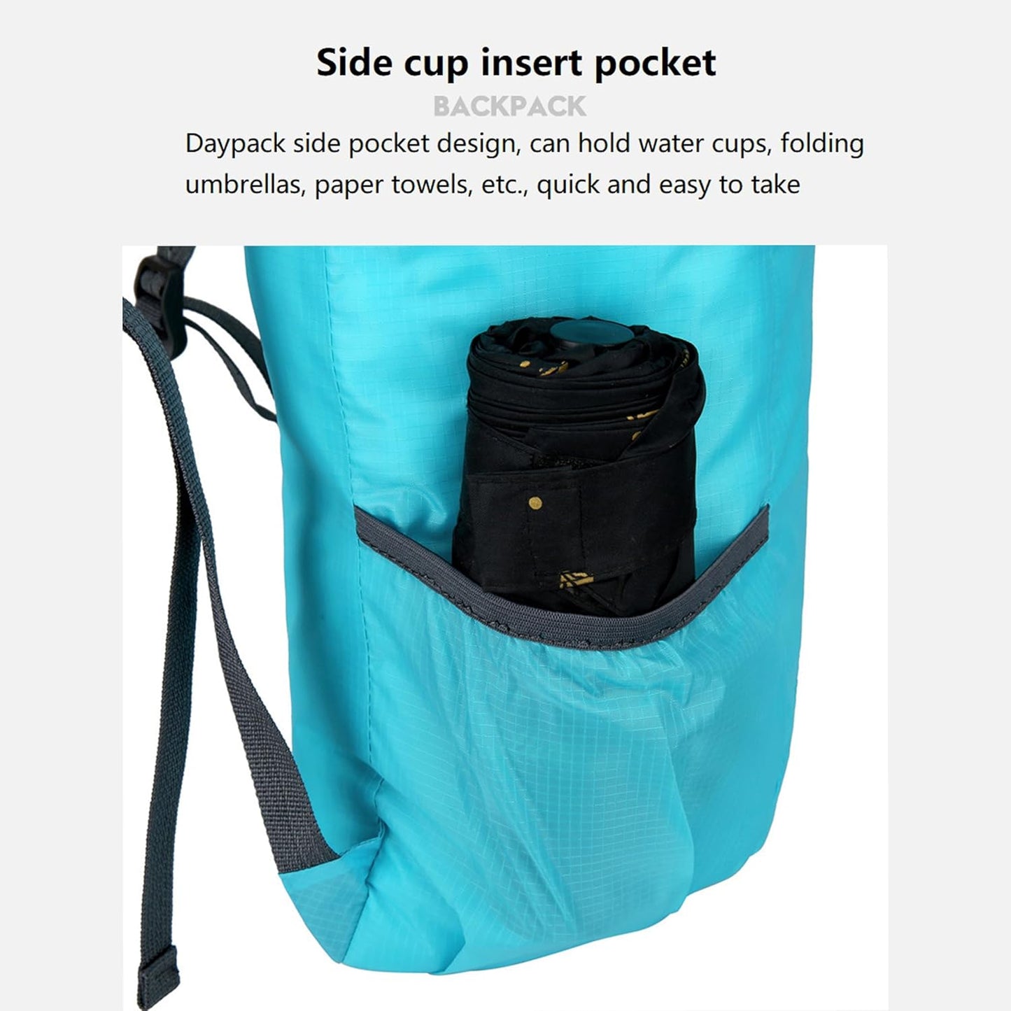 16L Lightweight Foldable Hiking-Backpack Small Packable-Daypack For Travel,Ultralight Water-Resistant Gym Bag Men Women Easy Carry-on (Blue)