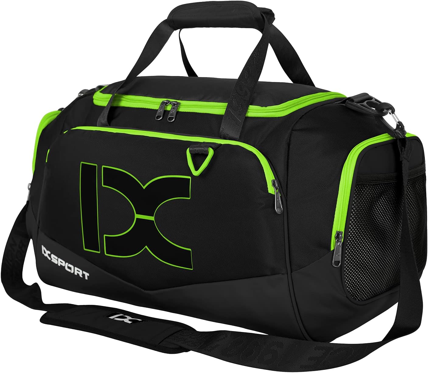 Sports Gym Bag，INOXTO Travel Duffel Bag with Dry Wet Pocket And Shoe CompartmentFor Women and Men，40L/55L Fitness Waterproof Weekender Bag For Swim Sports Travel Working Out (Black green, 40L)