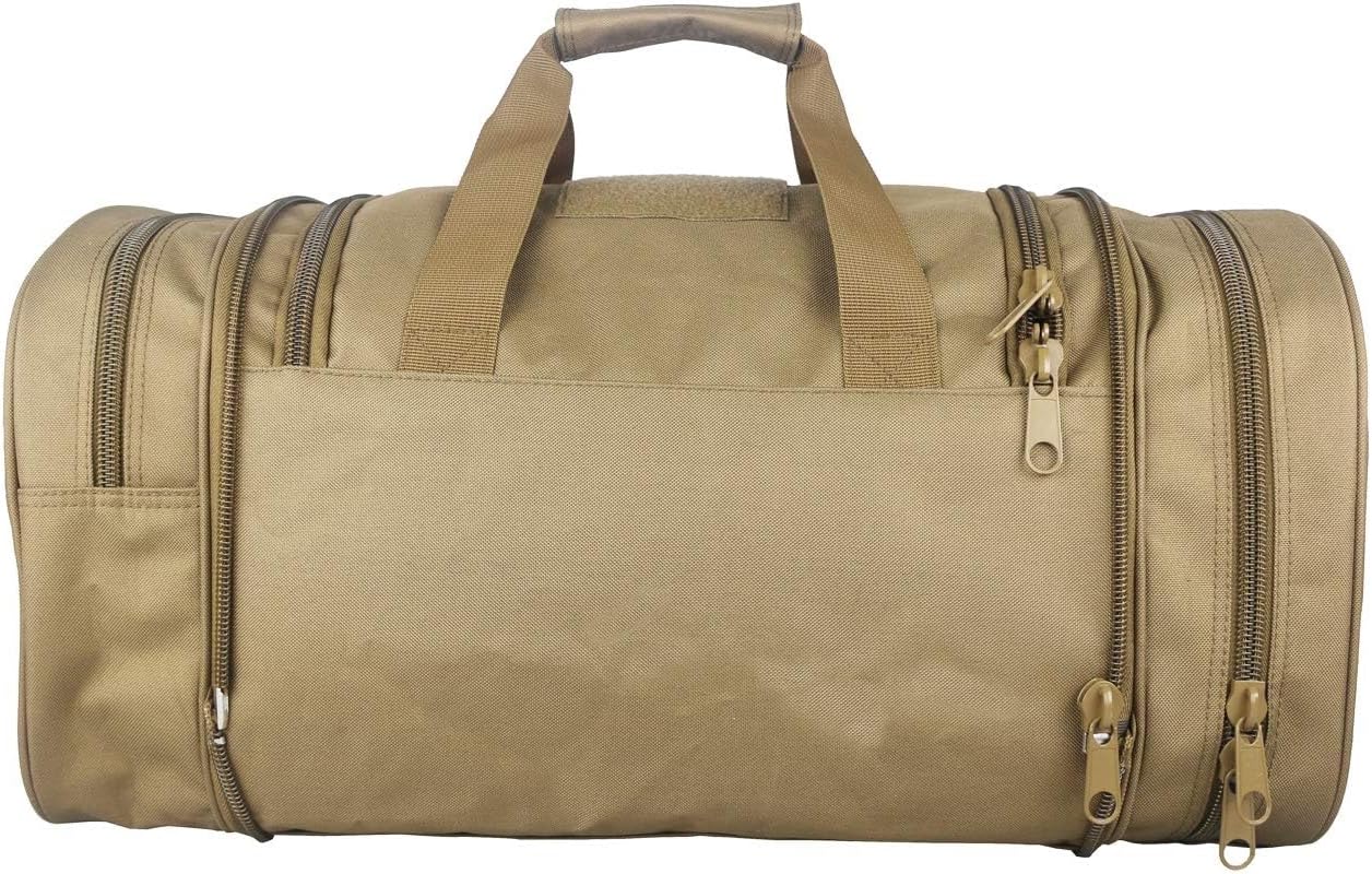 Gym Bag Duffle Bags for Men Women with Shoes Compartment Sport Weekend Travel Overnight Carry On Bag for Tactical Military Travel Work Out Bags (Tan)