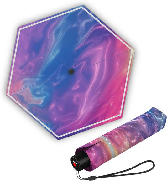 Knirps Rookie Manual Rain Umbrella for Elementary and Middle School Kids – 35.4" Canopy with Reflective Safety Stripe, Carrying Case Included