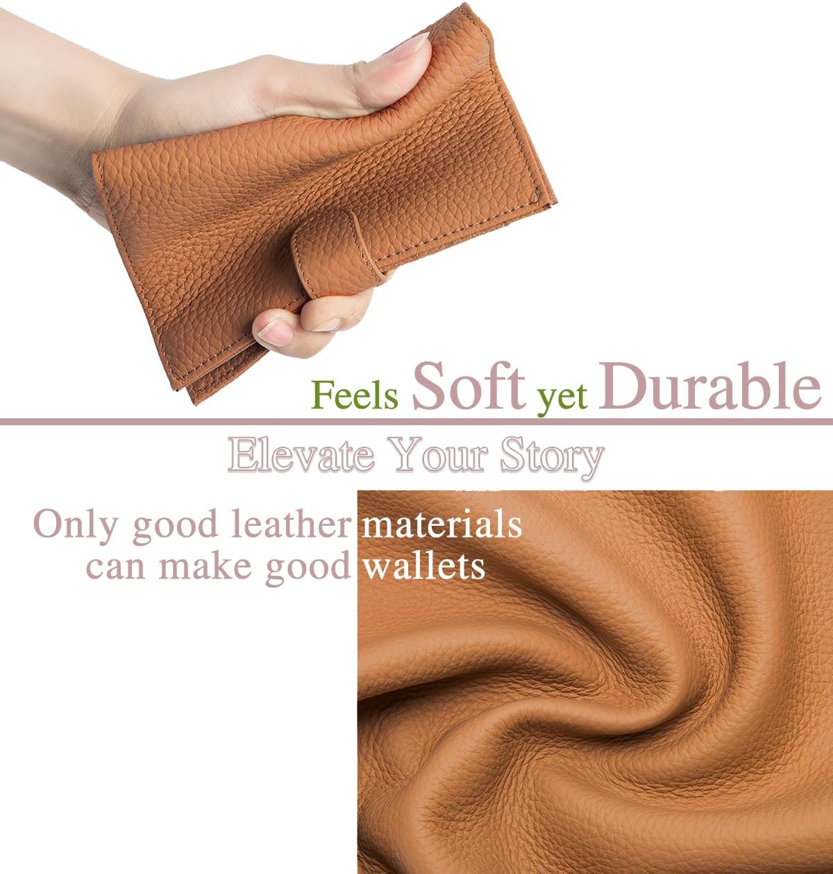 Leather RFID Passport Holder for Travel – Slim Passport Wallet for Women & Men with Card Slots, Zippered Coin Pocket, SIM Slot – Cash Slot Compact Travel Wallet Christmas Gift Box (Brown)