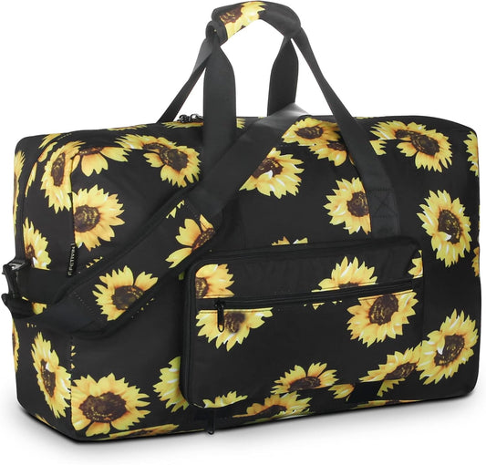 F.FETIVIN Weekender Bag Carry On Travel Duffle Medium Overnight Bag for Women(Sunflower)