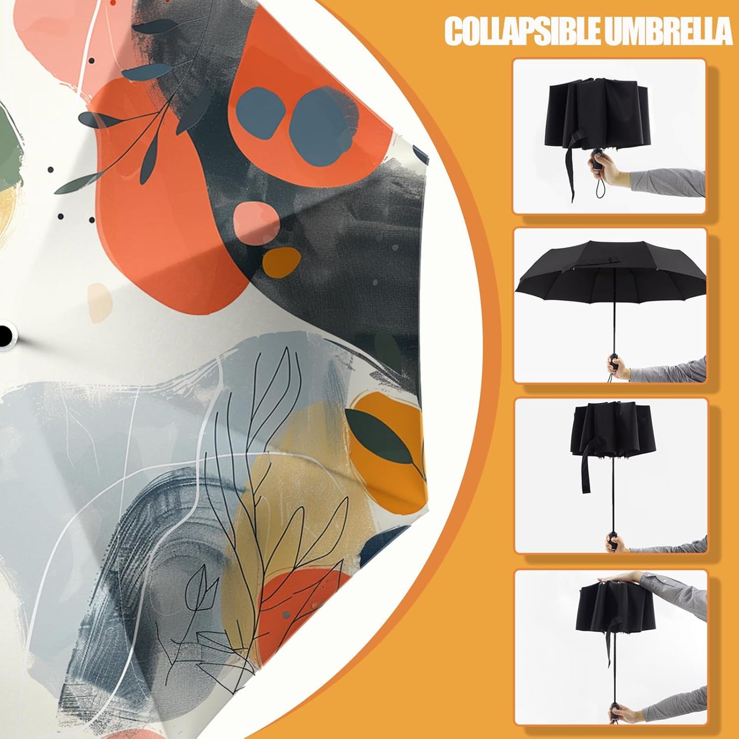 Small Compact Travel Automatic Folding Umbrella for Women, Portable Lightweight, Rain, Wind, UV Sun Shade