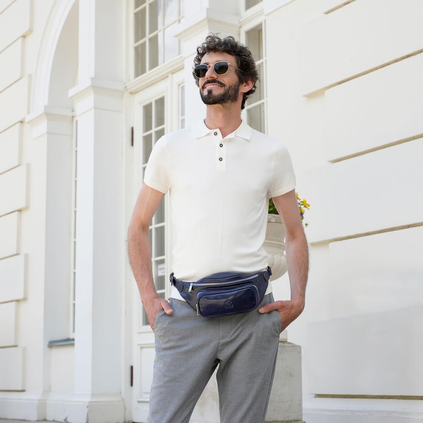 Leather Waist Pack | Belly Bag | Waist Bag| Leather Belt Bag | Leather Fanny Pack Handmade in Italy – Time Resistance