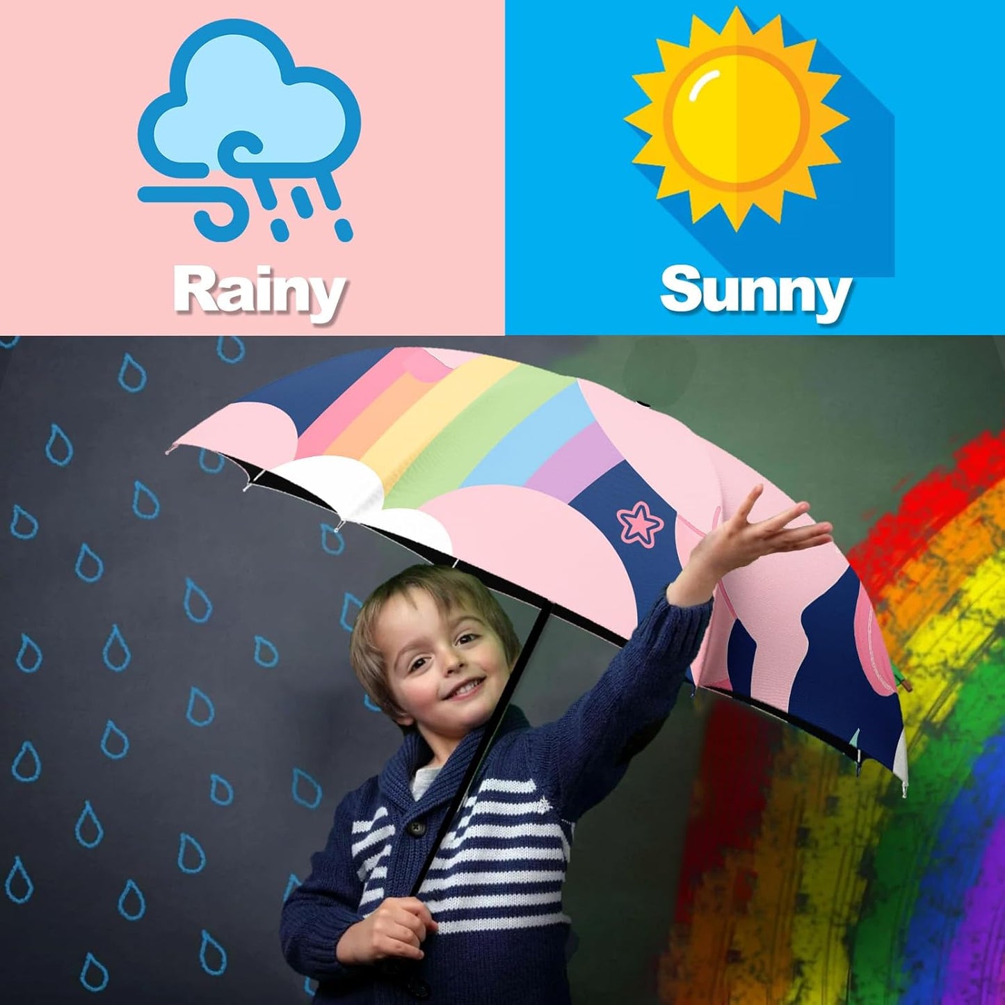 Small Travel Folding Umbrella for Girl, Portable, UV, SunShade, Compact, Automatic, Rain & Wind