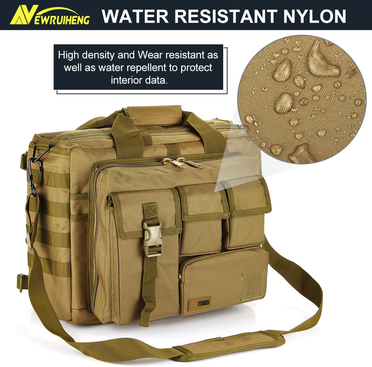 15.6 Inch Laptop Briefcase Tactical Military Messenger Bag Shoulder Work Bag for Men