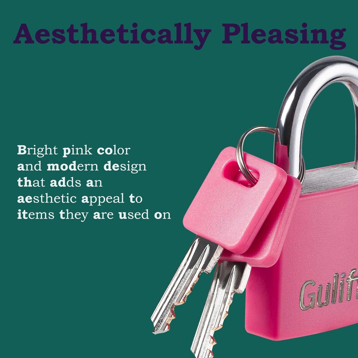 2 Pack Aluminum Locker Lock with Key, Pad Lock with 1-9/16 in. (40 mm) Wide, Key Lock for Gym Locker, Shed, Gate, and Storage Unit