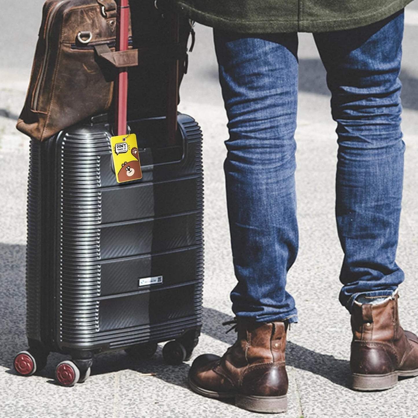 1pcs 2303 Bright Silicone Luggage tag (Yellow)