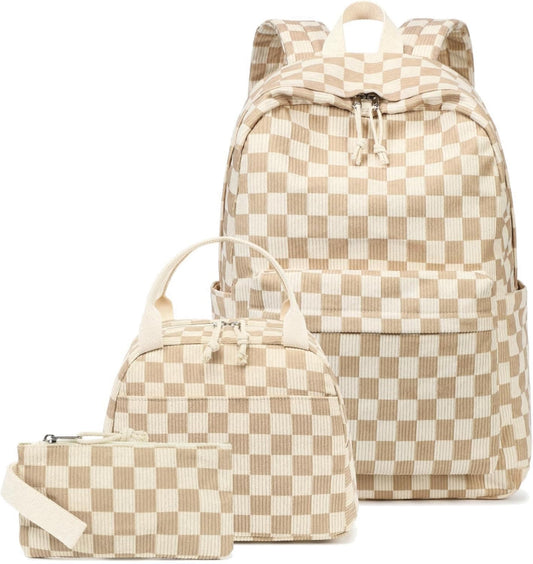 LEDAOU Backpack for Girls School Bag Kids Bookbag Teen Backpack Set Daypack with Lunch Bag and Pencil Case