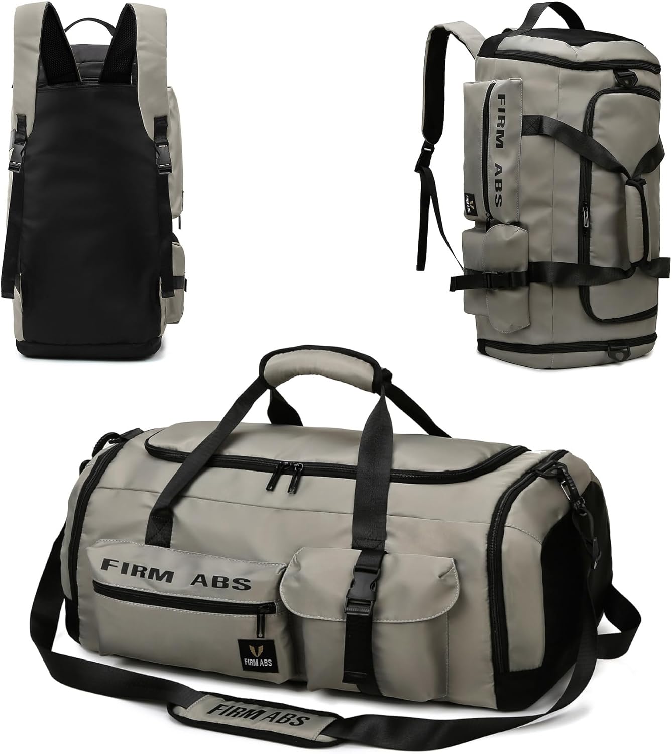 Gym Bag for Men & Women, 65L Large Capacity Travel Duffle Bag 3 in 1 Convertible Backpack with Shoes Compartment and Dry and Wet Separation