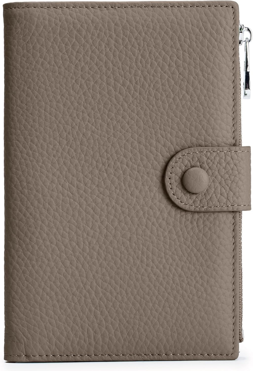 Leather Passport Wallet for Women, Slim RFID Blocking Passport Holder, Compact Travel Wallet with Zippered Coins Pocket and SIM Slots, Ladies Passport Cover