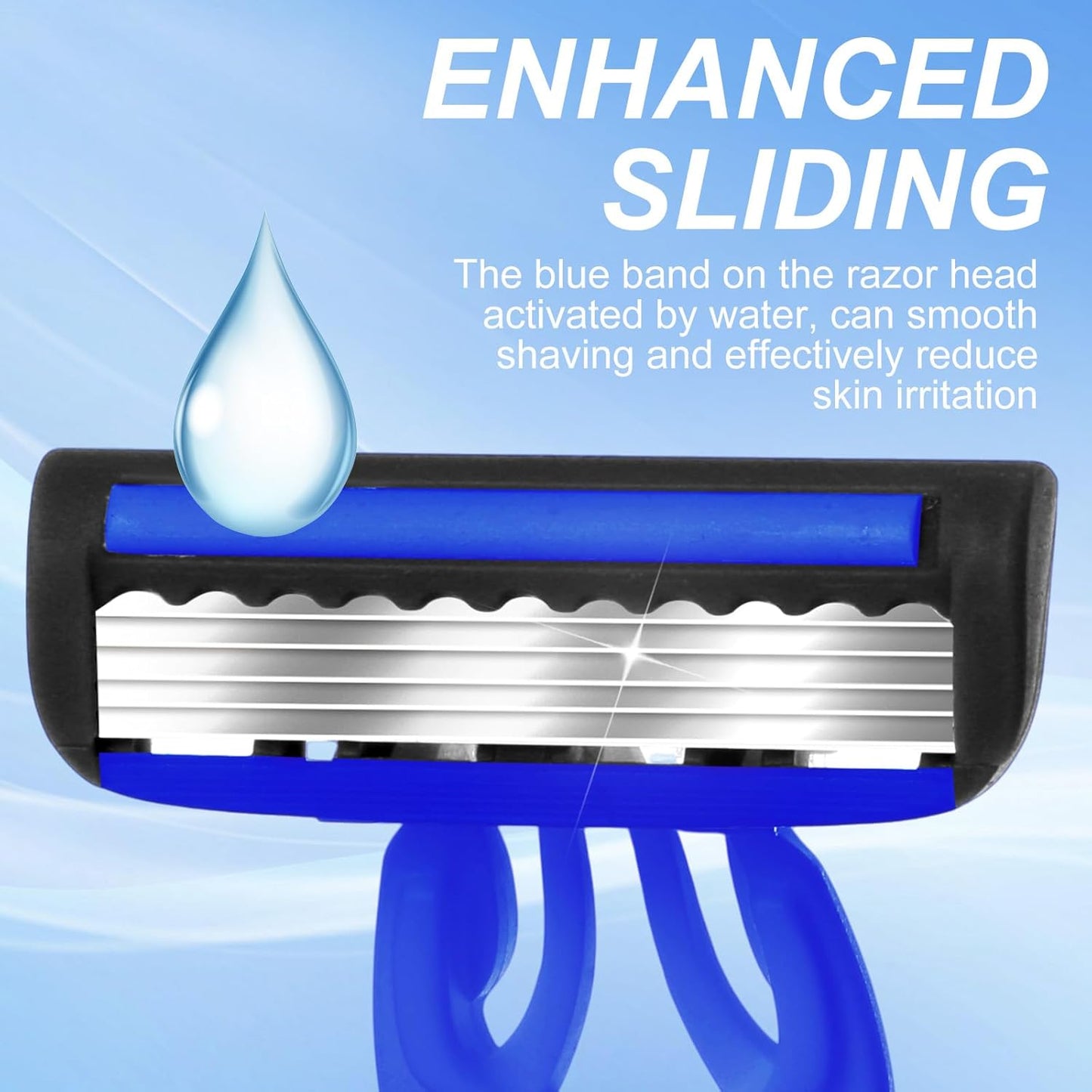 15 Pcs Sensitive Men's Disposable Razors Bulk 5-Blade Disposable Head Razor for Sensitive Skin for Hotels, Travel, Business Trips, Gyms, SPA, Donations, Gifts, Etc.