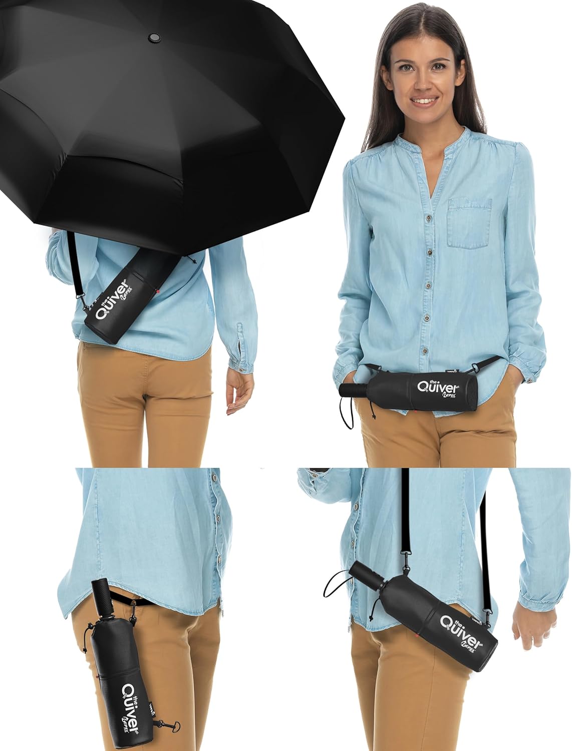 REPEL Windproof Travel Umbrella - Compact & Withstands Winds up to 85MPH , Strongest Premium Auto Folding Umbrella for Rain and Sun - Durable, Light & Portable for Women & Men , Fits Backpack & Cars