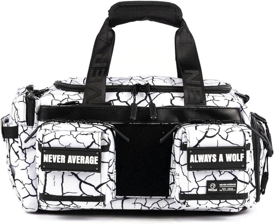 WOLFpak 20L Mini Duffle Bag for Gym & Travel | Waterproof Carry-On Weekender Bag with Shoe Compartment, Hard Bottom, and Tactical Molle System (Part 2: The Reign)