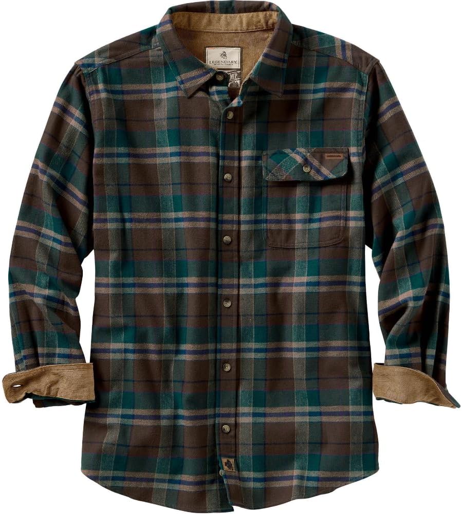 Legendary Whitetails Men's Flannel Shirt Long Sleeve Button Down 100% Cotton