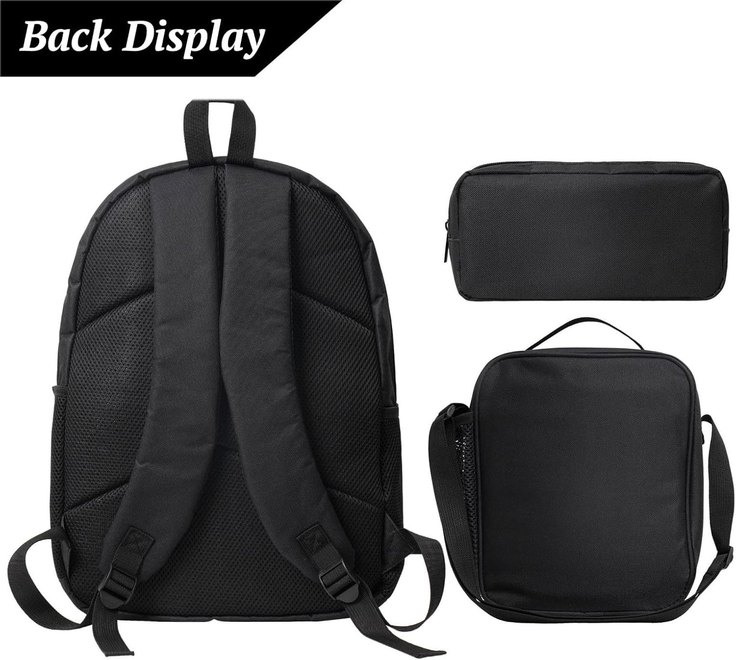 Tie Dye Kid Backpack Set with Lunch Bag & Pencil Case Large Capacity School Bag 17 Inch Bookbag for Boy Girl