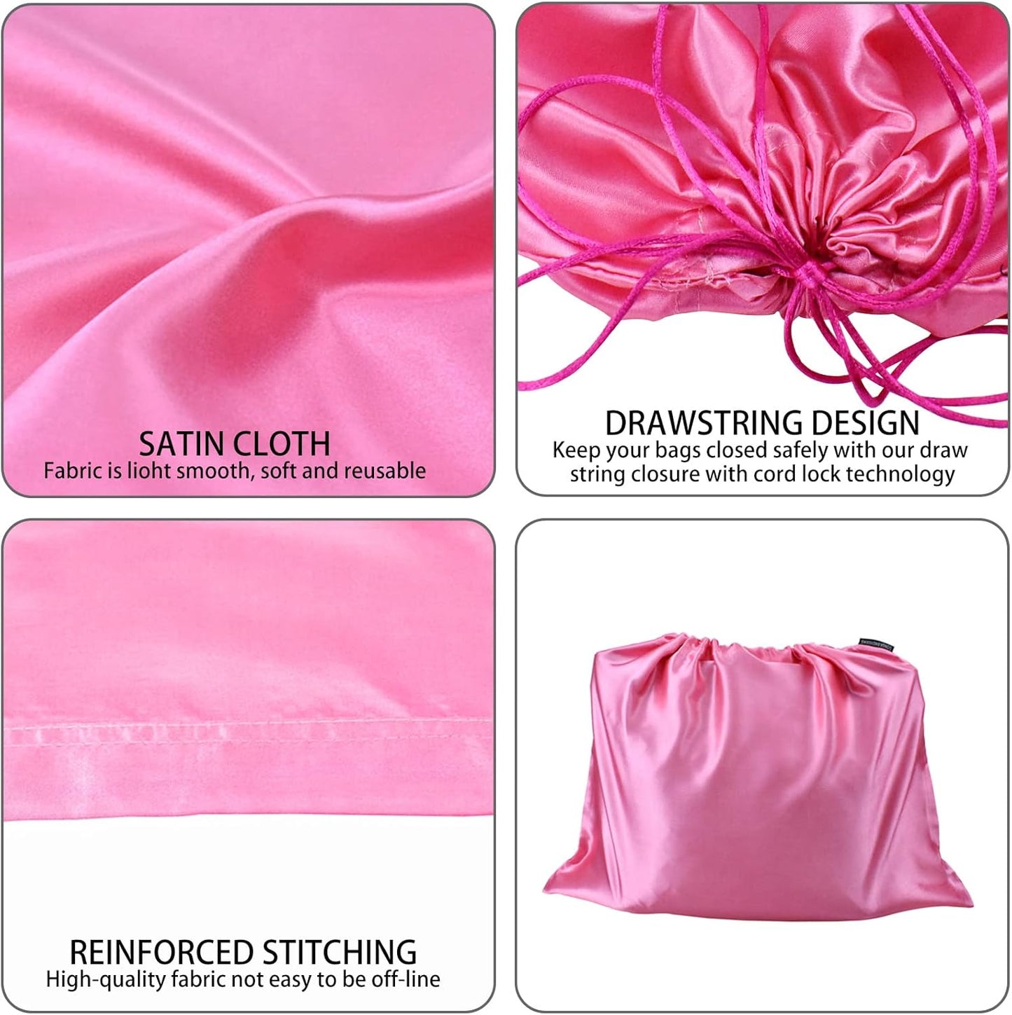 GONGKANGYUAN 6 Pack Dust Bags for Handbags – Silk Drawstring Storage Pouch, Dustproof Travel Organizer for Purses, Shoes & Boots