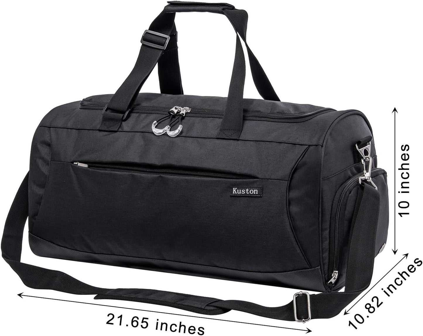 Kuston Sports Gym Bag with Shoes Compartment &Wet Pocket Gym Duffel Bag Overnight Bag for Men and Women