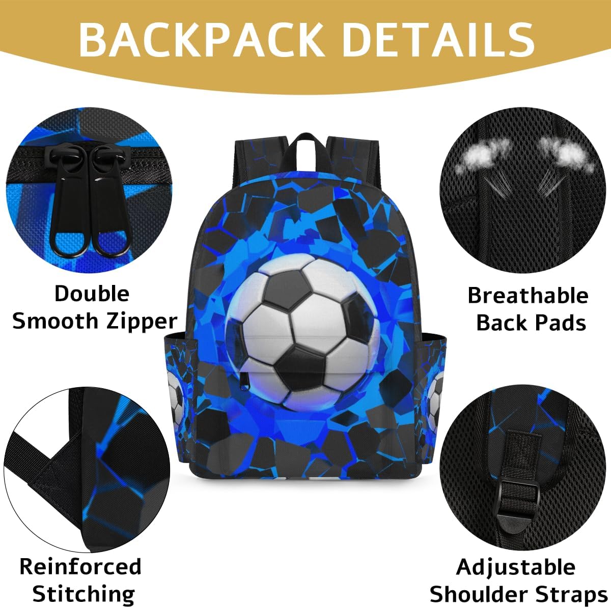 Sport Football Ball Kids Backpack for Boys Girls Soccer Sport Preschool Toddler Backpack Kindergarten Nursery Bookbag Travel Children Lightweight School Bag