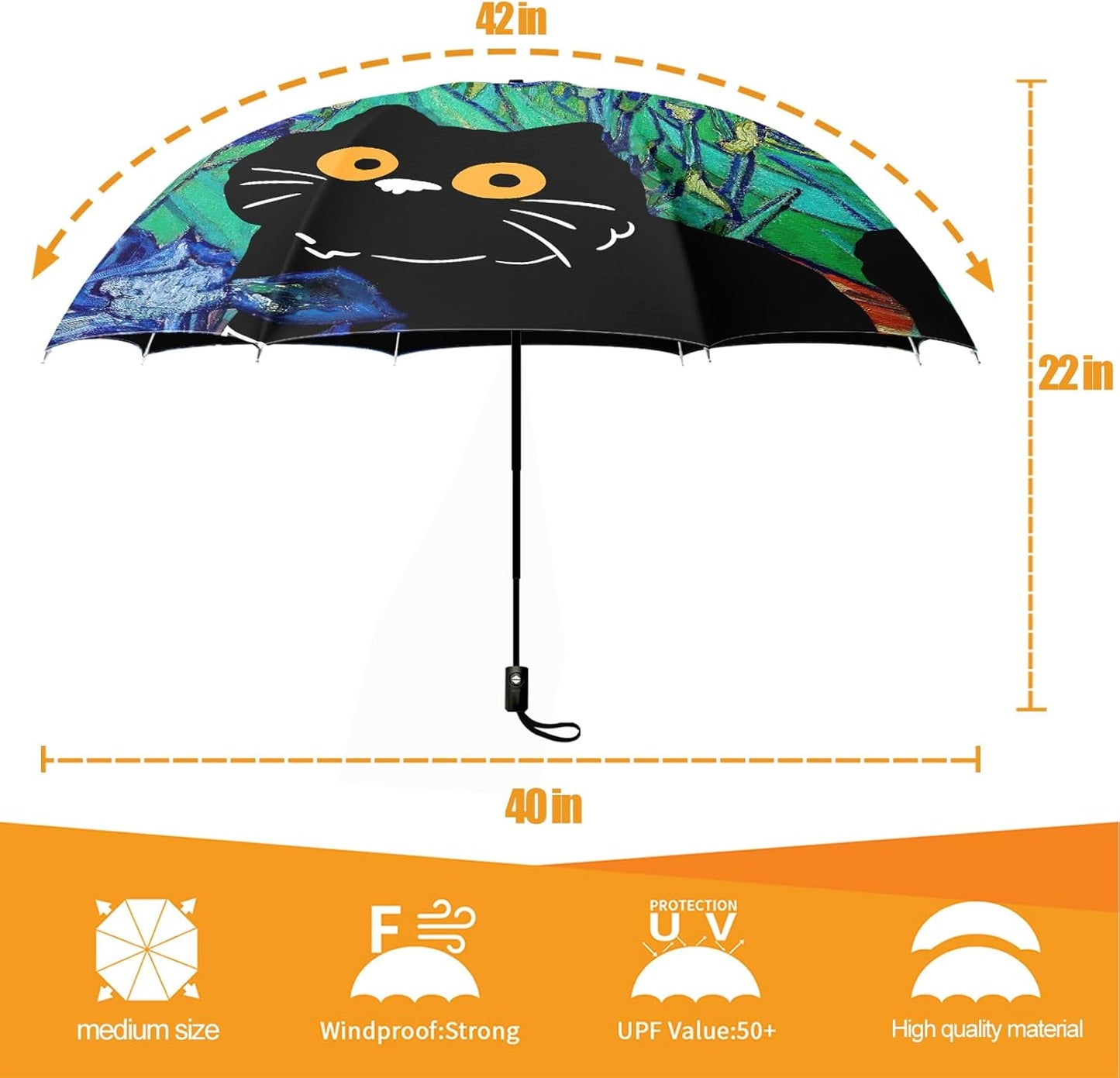 Small Compact Travel Automatic Folding Umbrella for Women, Portable Lightweight, Rain, Wind, UV Sun Shade