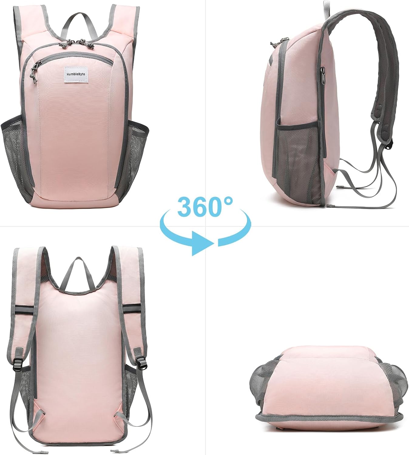10L Lightweight Hiking Bag Small Daypack Hiking Backpack Foldable Outdoor Bag for Women(Pink)