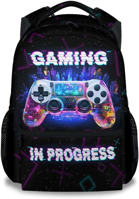 COZYAURA Boys Backpack - 17 Inch Large Capacity Gamer Bookbag - Lightweight Kids' Gamepad Backpacks for Elementary & Travel