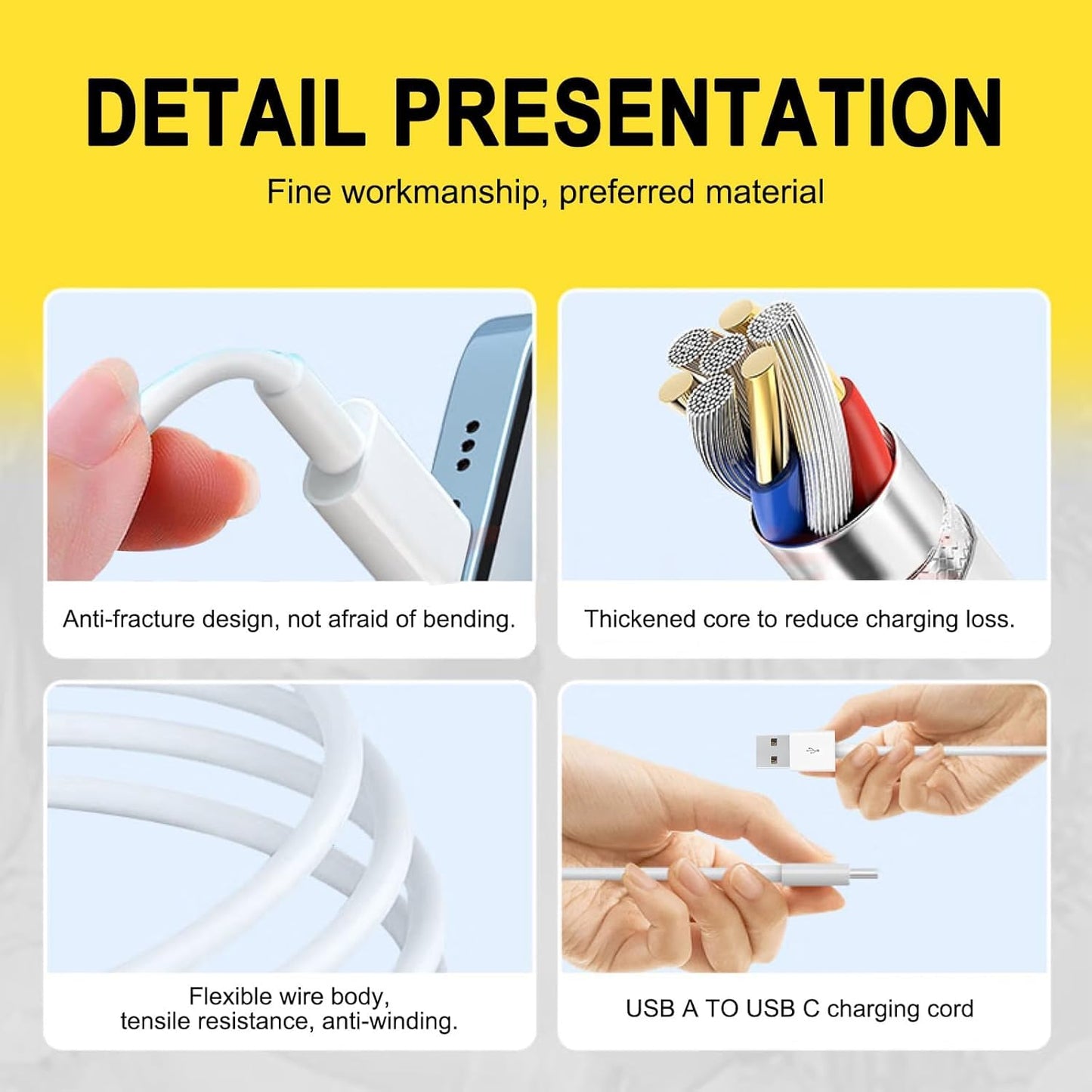 10FT Car Carplay USB A to USB C Cable for iPhone 16E 16 iPhone 16 Pro Max Car Charger iPhone 15 17, iPhone 15 Carplay Cable Type C iPhone 15 Pro Plus, iPad Pro 13/12.9/11, Samsung,LG,Moto & More