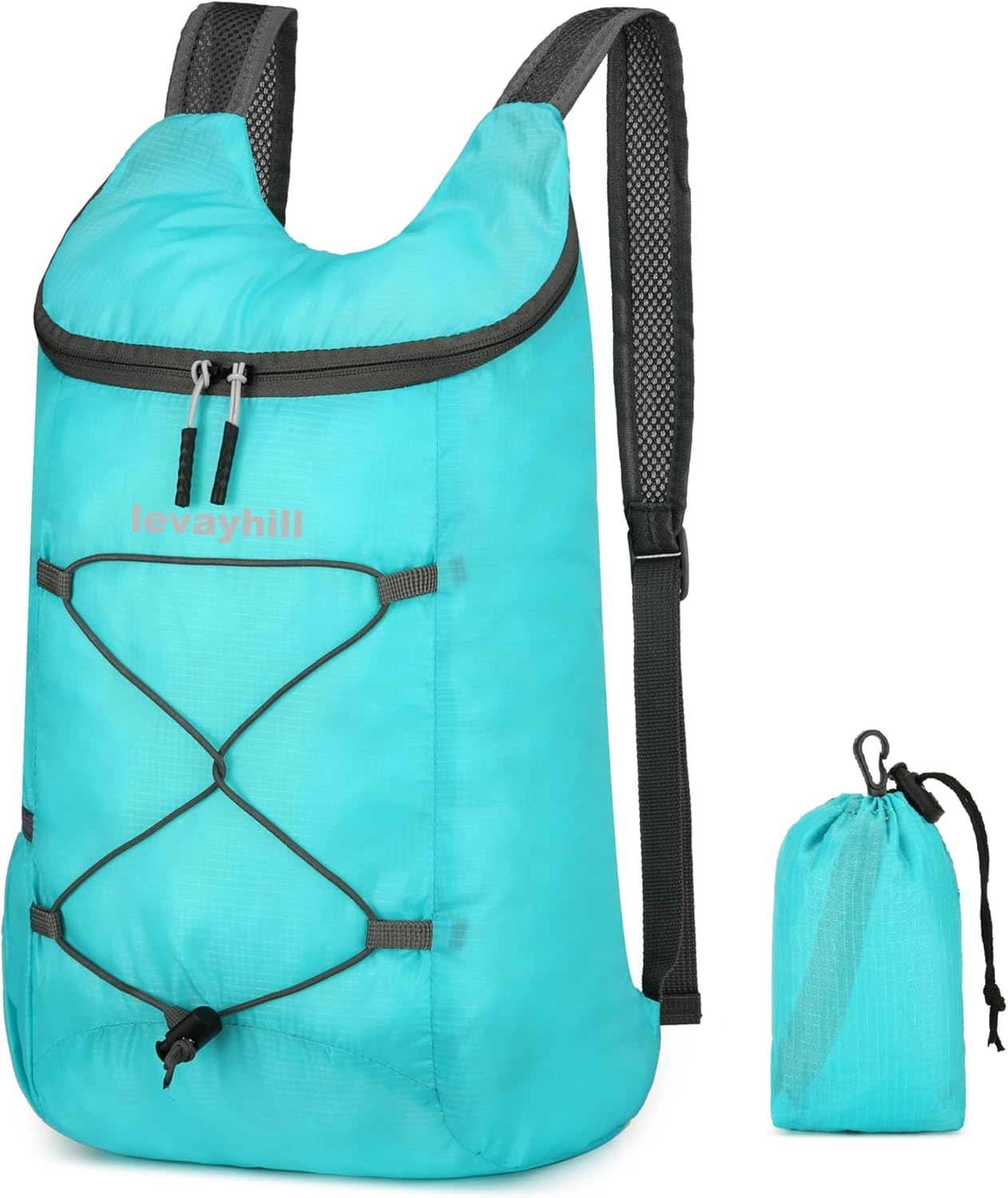 16L Lightweight Foldable Hiking-Backpack Small Packable-Daypack For Travel,Ultralight Water-Resistant Gym Bag Men Women Easy Carry-on (Lake Blue)