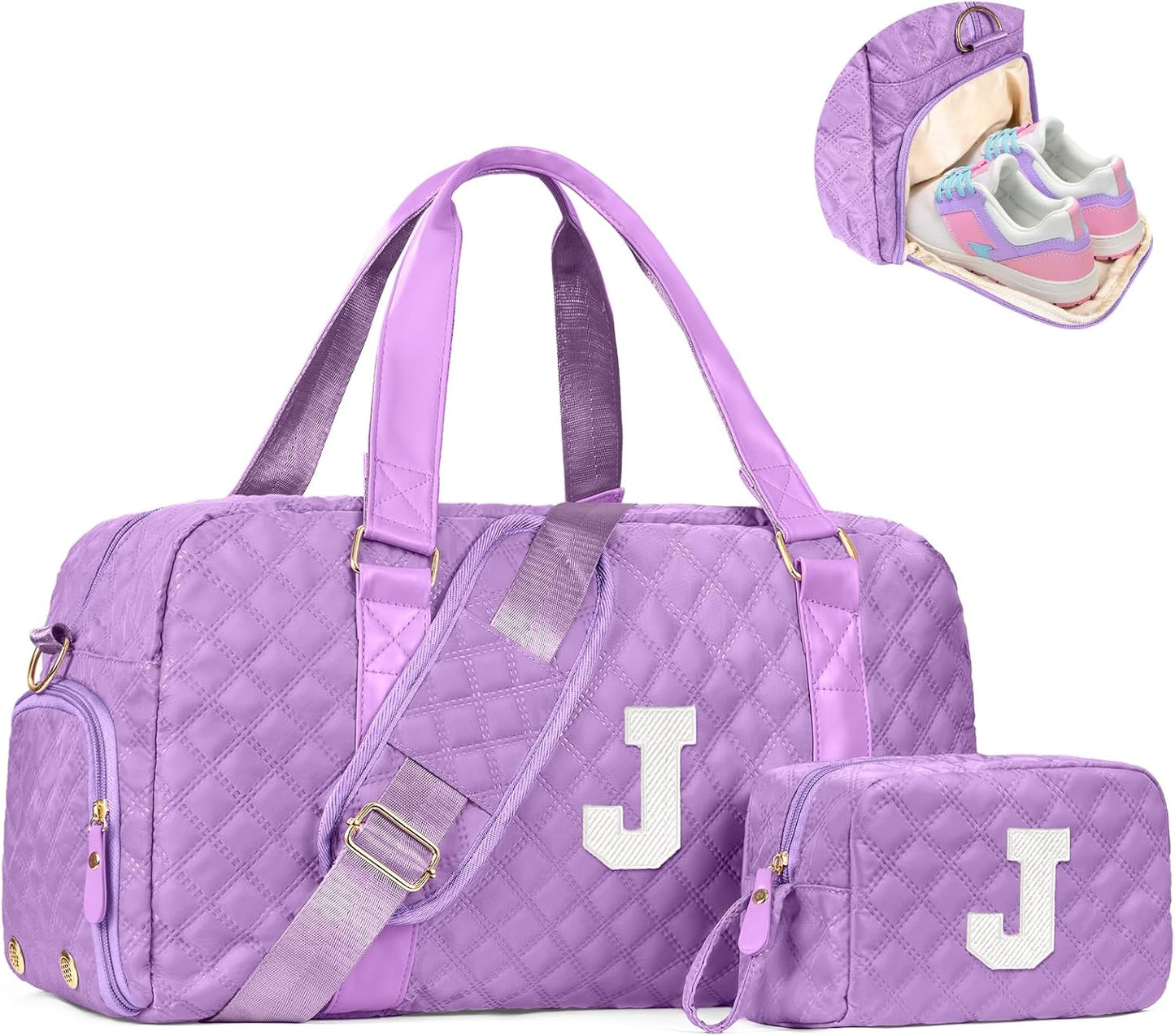 Travel Bags, Gifts for Friends Female Women, Initial Travel Duffel Bag, Gym Bag, Personalized Weekender Bag, Friend Wedding Girlfriend Birthday Gifts for Teen Girls, Graduation Gifts