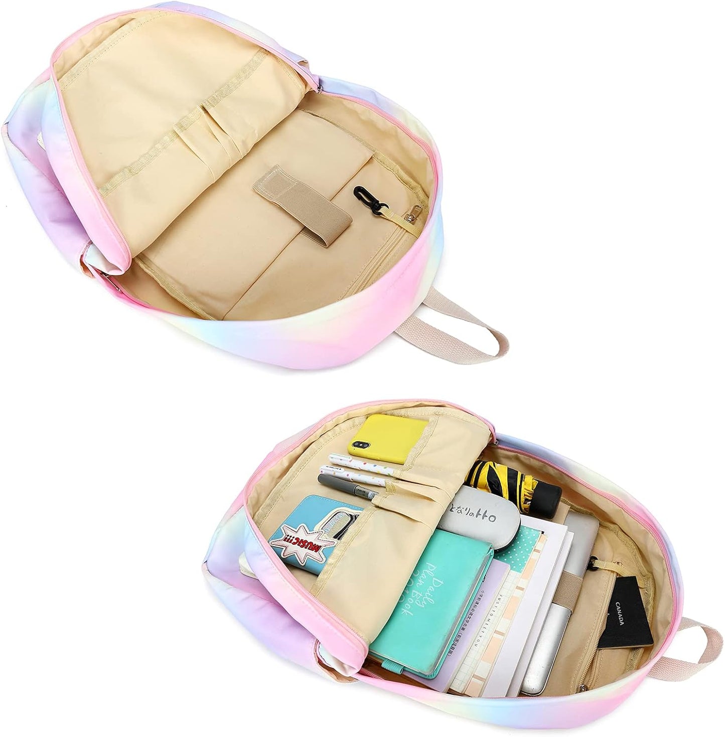 LEDAOU Backpack for Girls School Bag Kids Bookbag Teen Backpack Set Daypack with Lunch Bag and Pencil Case