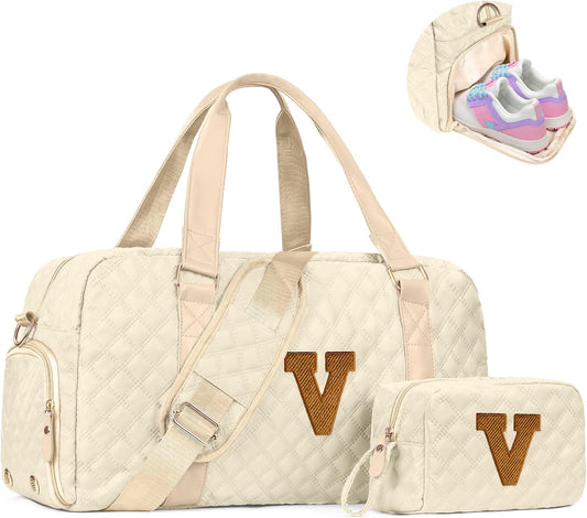 Kids Travel Duffel Bag, Personalized Weekender Bag with Shoes Compartment, Mothers Day Gifts, Girls Gifts for Kids Friends