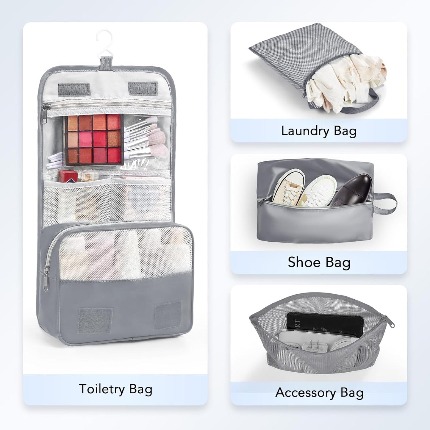 10 Set Compression Packing Cubes for Travel Essentials,Compressible Expandable Packing Cubes for Suitcase,OlarHike Luggage Organizer Bags for Travel,Handy Helper for Organizing Clothes(Gray)