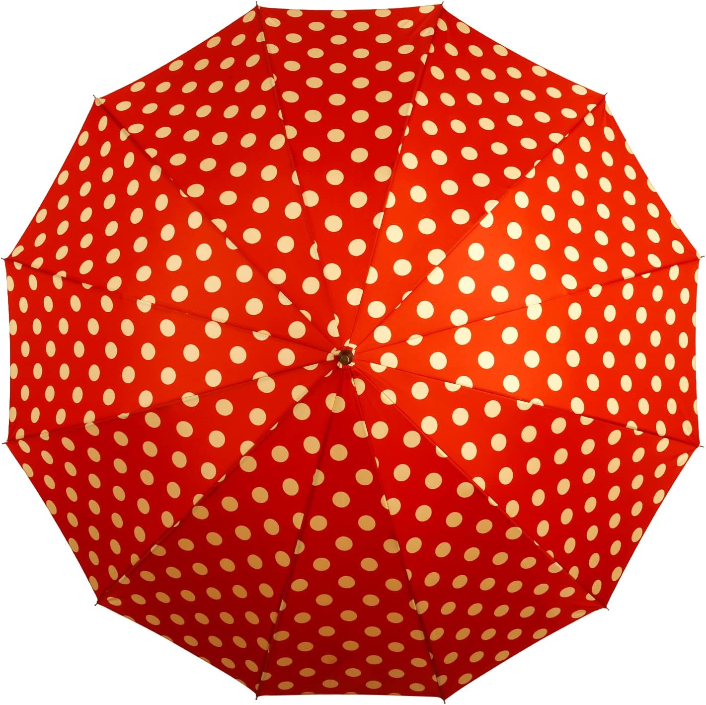 Agaric Classic Wooden Hook Handle J Stick Umbrella Auto Open Windproof Umbrella for Women (Red)