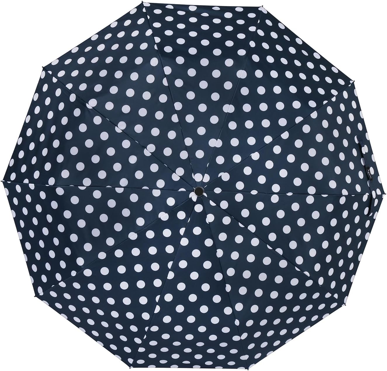 Agaric Cute Polka Dots Large Travel Umbrella for Rain & Sun, 46” UV Protection Auto Open Close Waterproof Folding Umbrella Windproof Compact Umbrella