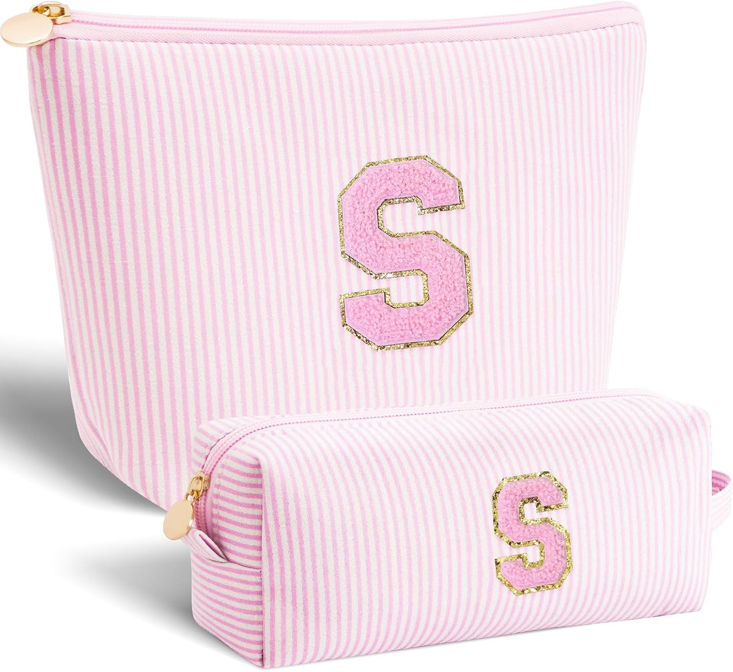Gifts for Girls Teens Kids - Birthday Gift for Daughter Sister Her,Travel Essentials,Teen Girl Essentials,Cute Trendy Stuff Makeup Bag Set Cosmetic Bag - Pink,S