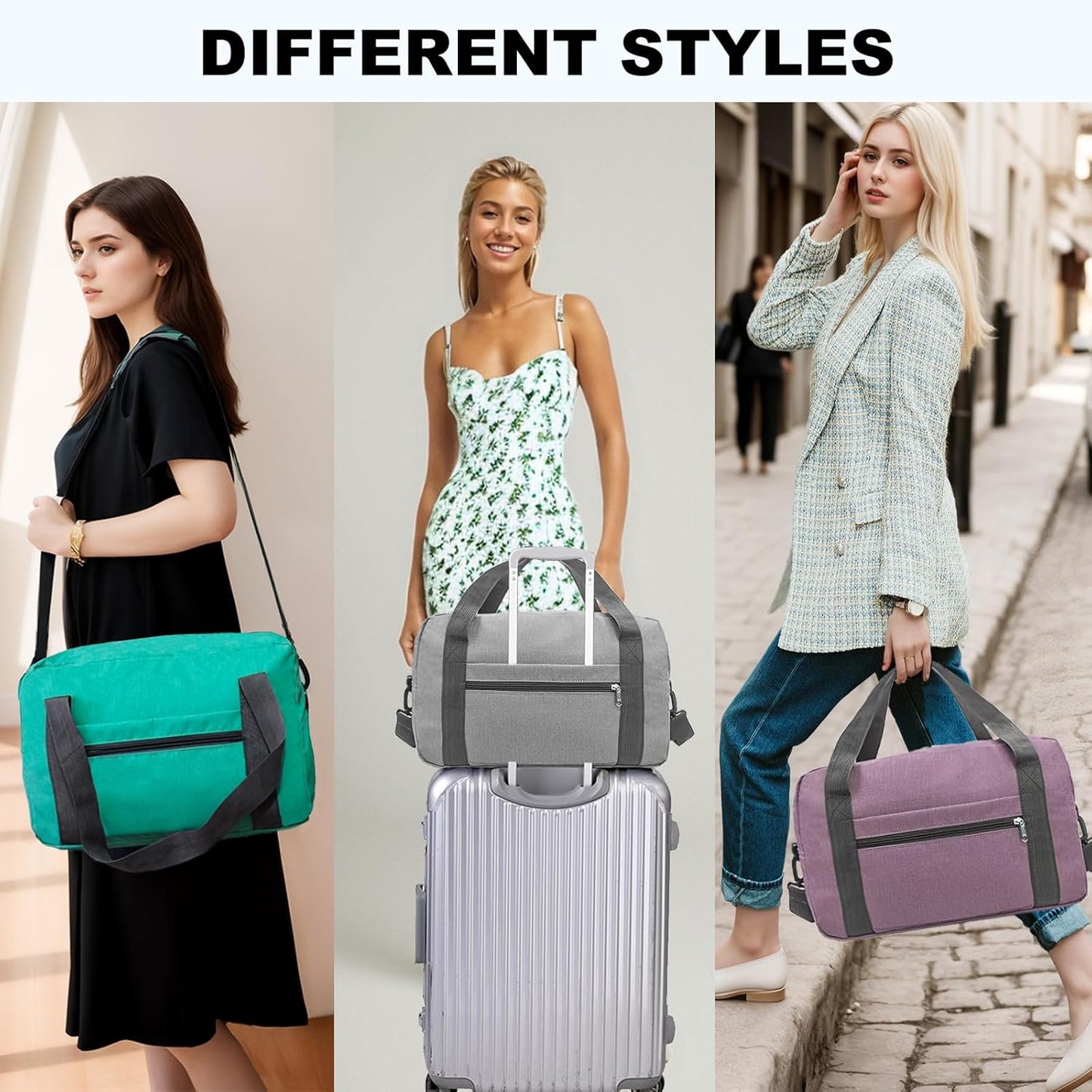 15 Inch Small Carry On Bags for Airplanes Spirit Airlines Personal Item Bag Underseat Foldable Travel Duffle Gym Bags for Women Men(20L, Dark Grey)