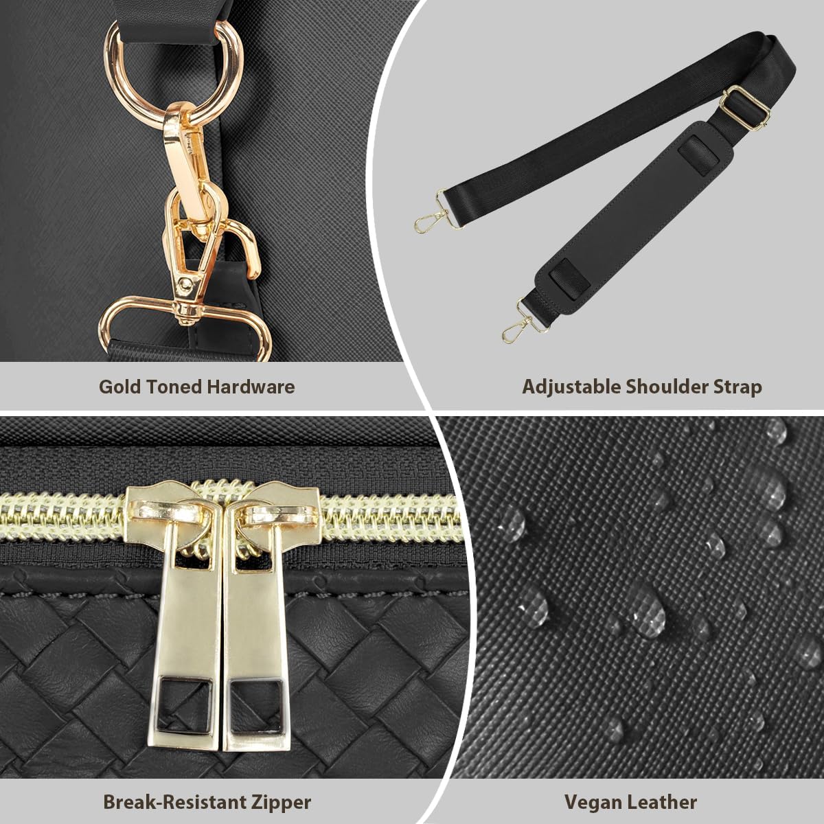 Leather Weekender Bags for Women, Travel Duffel Bag PU Overnight Bag Carry On Tote Bag with Shoe Compartment Wet Pocket