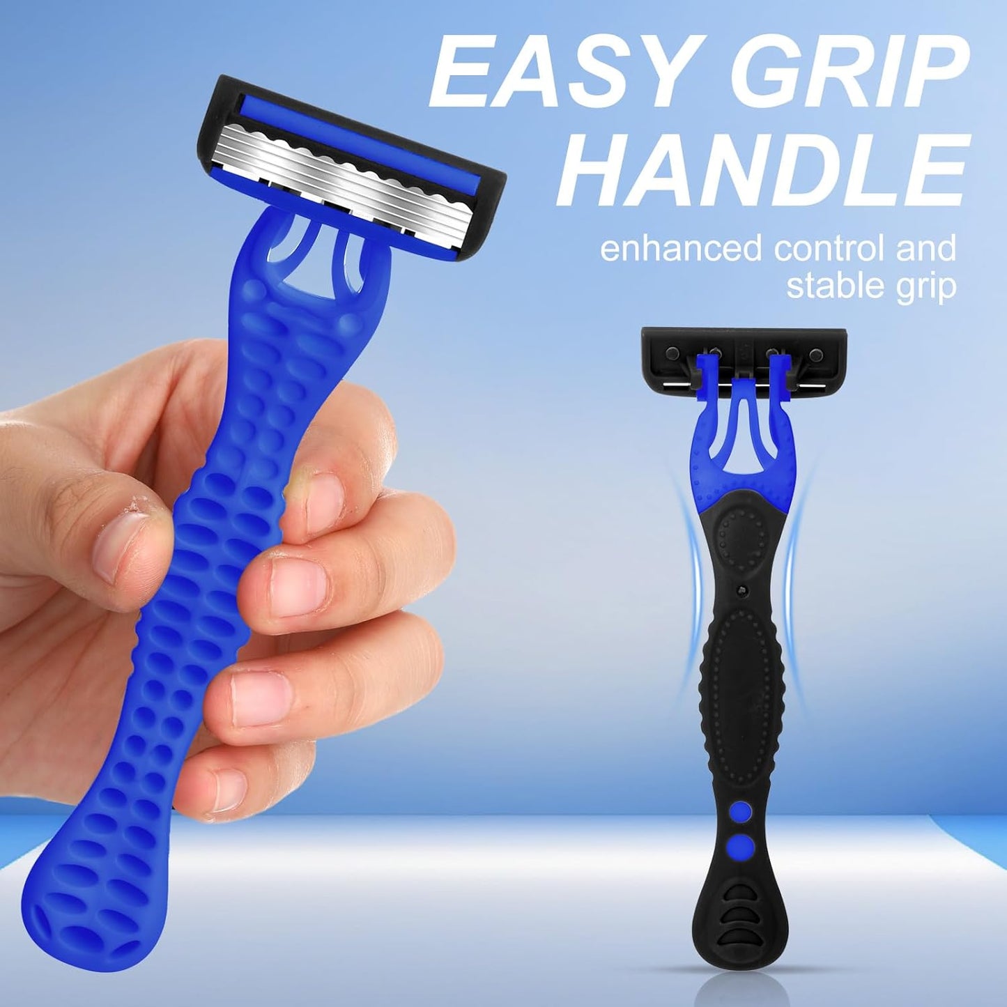 15 Pcs Sensitive Men's Disposable Razors Bulk 5-Blade Disposable Head Razor for Sensitive Skin for Hotels, Travel, Business Trips, Gyms, SPA, Donations, Gifts, Etc.