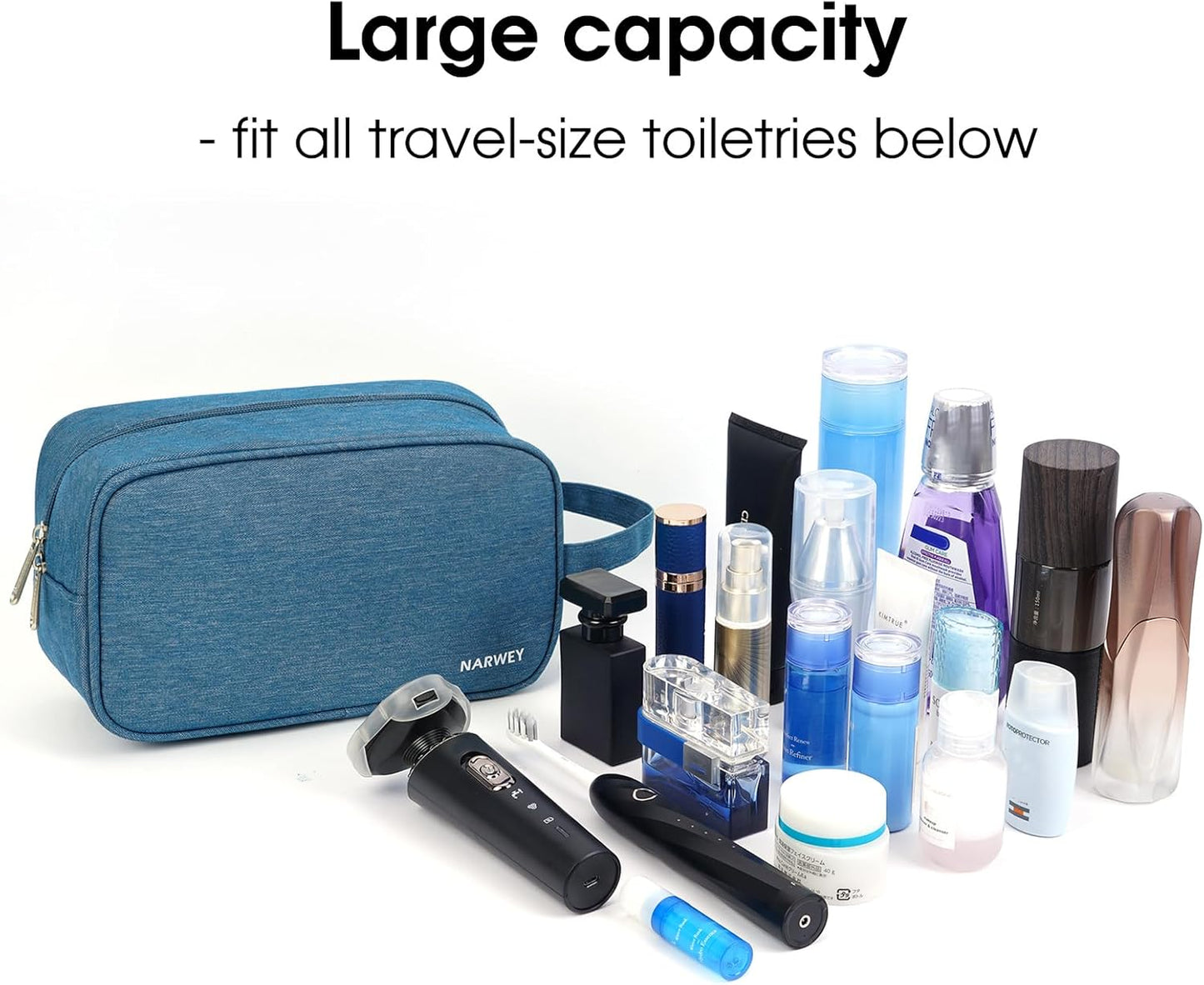Narwey Travel Toiletry Bag for Women Traveling Dopp Kit Men Travel Bag for Toiletries Cosmetic Bag Makeup Bag Medicine Bag for Traveling