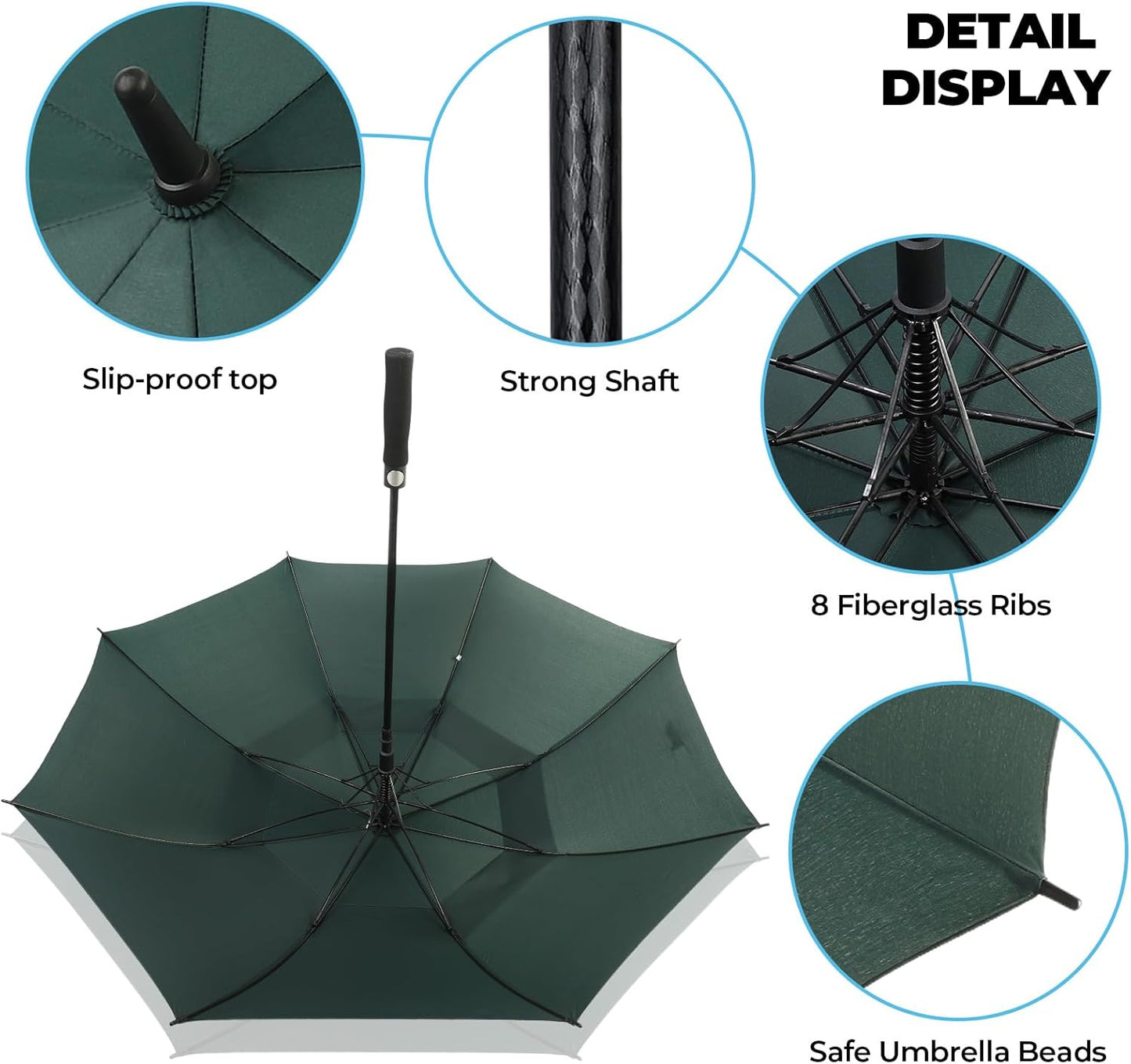 Automatic Open Golf Umbrella, 54/62/68/72 inch Extra Large Oversize Double Canopy Vented Stick Umbrellas, Windproof Waterproof Umbrella for Men And Women