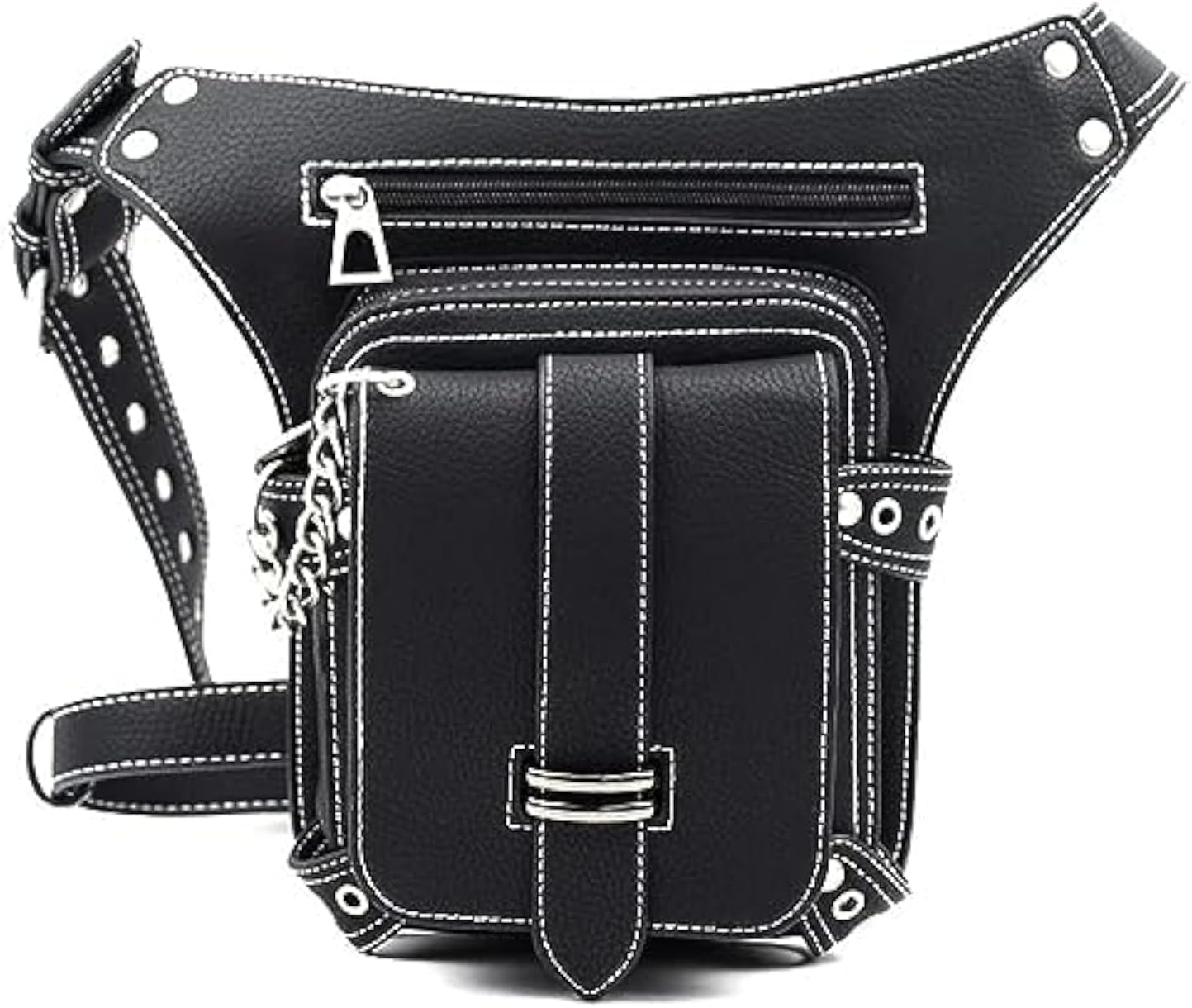 Leather Waist Pack Drop Leg Bag for Men Women Belt Bumbag Multi-Purpose Motorcycle Bike Outdoor Sports Tactical Cycling Riding Hiking Camping Pouch