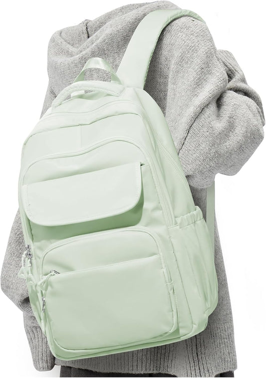 School Backpack for Women Men Cute Backpack for College Students Lightweight High School bag for Teens Girls Boys Waterproof Casual Daypacks Bookbag（MintGreen）