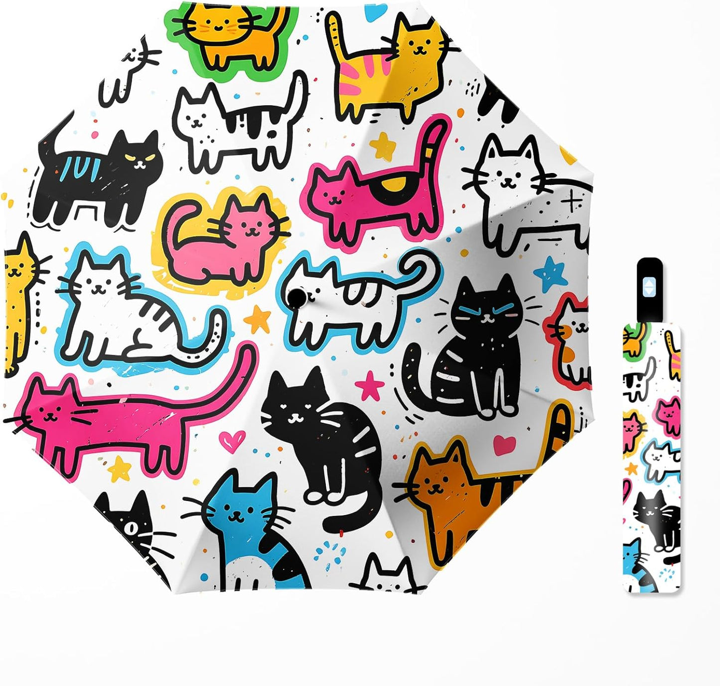 Small Travel Folding Umbrella for Girl, Portable, UV, SunShade, Compact, Automatic, Rain & Wind