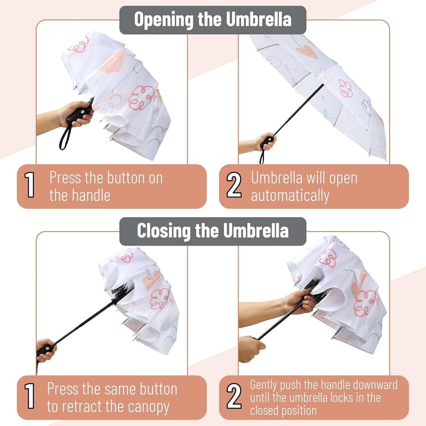 Mr. Pen- Windproof Travel Umbrella, Automatic Umbrellas for Rain, Compact