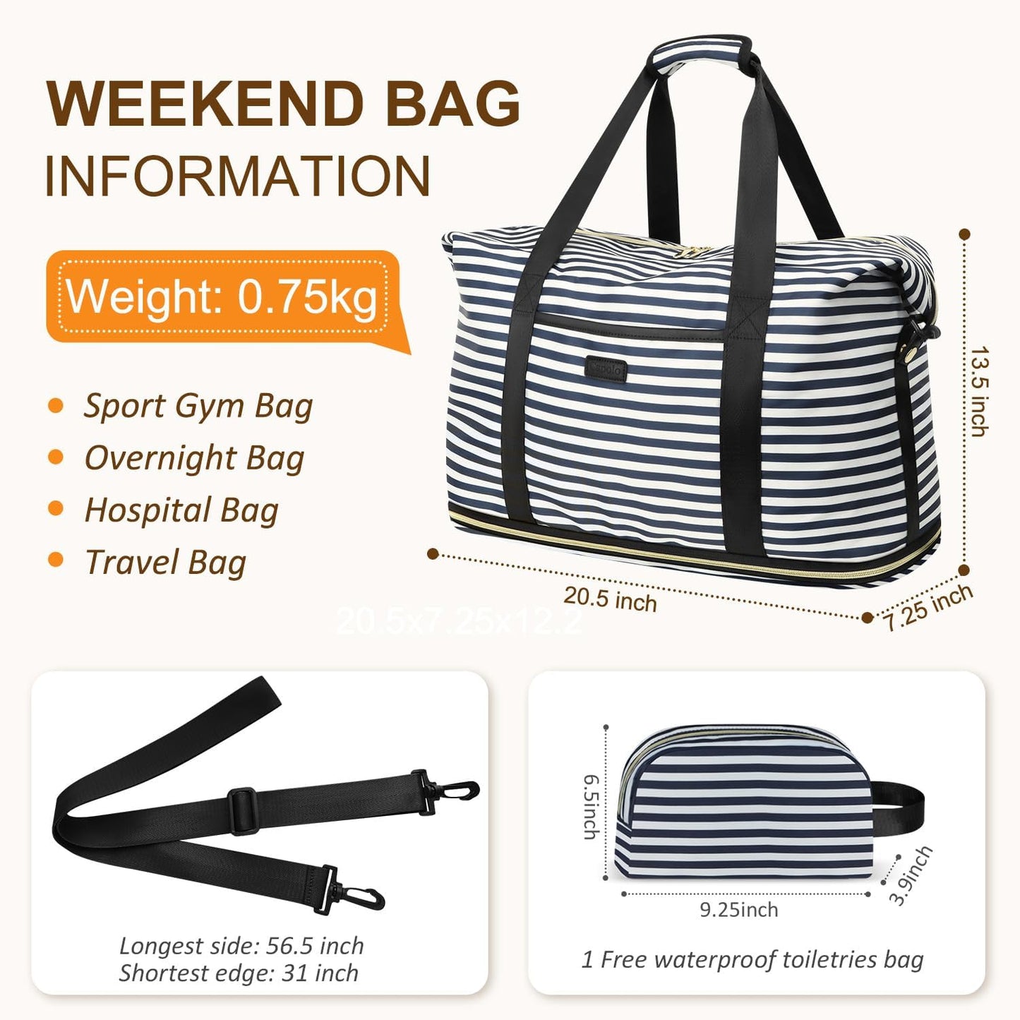 Expandable Travel Duffle Bags Weekender Overnight Bags for Women Men Hospital Bag for Women Labor Delivery with Toiletry Bag Waterproof